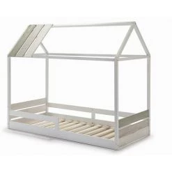 VENTE-UNIQUE.COM Lit Cabane INDIANA - 90 X 190 Cm - MDF Et Pin - Blanc + Matelas - Blanc 9 VENTE-UNIQUE.COM Lit Cabane INDIANA - 90 X 190 Cm - MDF Et Pin - Blanc + Matelas - Blanc -Lit enfant Soldes Boutique 57217375 5