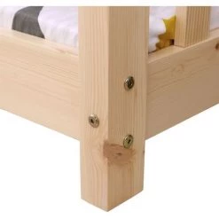 BENEFFITO ONEIROI - Lit Cabane Enfant 190x90CM - Hauteur 10CM - Sommier à Lattes - Bois - Bois -Lit enfant Soldes Boutique 57327416 5