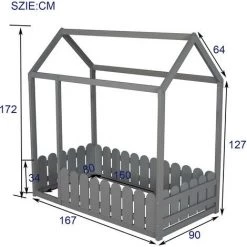 AZKOEESY Lit Cabane En Bois Lit Au Sol Cadre De Lit 80x160 (gris) -Lit enfant Soldes Boutique 57335273 5