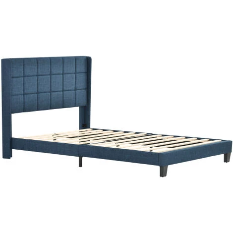 AOMMO Lits Doubles Modernes Rembourrés Avec Tête De Lit 140 X 200 Cm Bleu 2 AOMMO Lits Doubles Modernes Rembourrés Avec Tête De Lit 140 X 200 Cm Bleu – Image 2