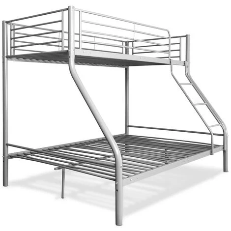 SALDOSYSTOCKS Lit Double Superposé Métallique Pour 3 Personnes De Couleur Blanche 2 SALDOSYSTOCKS Lit Double Superposé Métallique Pour 3 Personnes De Couleur Blanche – Image 2