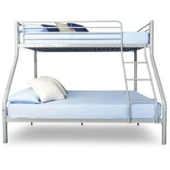 SALDOSYSTOCKS Lit Double Superposé Métallique Pour 3 Personnes De Couleur Blanche 8 SALDOSYSTOCKS Lit Double Superposé Métallique Pour 3 Personnes De Couleur Blanche -Lit enfant Soldes Boutique 57366731 4