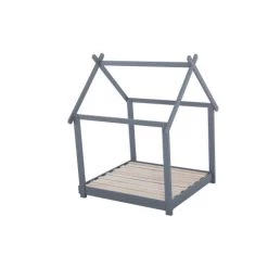 AOMMO Lits D'enfant, Lit Cabane En Bois, Lit D'enfant Lit Convertible Au Sol Avec Sommier à Lattes 90 X 200 Cm Gris -Lit enfant Soldes Boutique 57818993 4