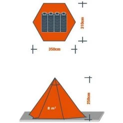 Tente Tipi 4 Personnes SURPASS Gris -Lit enfant Soldes Boutique 58218305 3