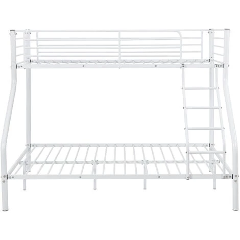 NOVA Lit Superposé En Métal 2 Matelas Avec Barrière 140 / 190x200 Cm Couleur : BLANCHE 3 NOVA Lit Superposé En Métal 2 Matelas Avec Barrière 140 / 190x200 Cm Couleur : BLANCHE – Image 3