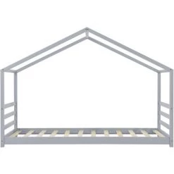 NOVA Lit Pour Les Enfants En Forme De Maison 90x200 Cm Structure En Bois Diverses Couleurs Couleur : GRIS -Lit enfant Soldes Boutique 58597209 4