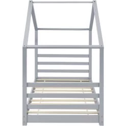 NOVA Lit Pour Les Enfants En Forme De Maison 90x200 Cm Structure En Bois Diverses Couleurs Couleur : GRIS -Lit enfant Soldes Boutique 58597209 5