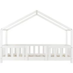 NOVA Lit Pour Les Enfants Avec Des Rives En Forme De Maison Blanche Dans Différentes Tailles Taille : 70x140 Cm -Lit enfant Soldes Boutique 58597445 4
