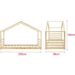 NOVA Lit Pour Les Enfants En Forme De Petite Structure En Bois Diverses Mesures Taille : 90x200 Cm 8 NOVA Lit Pour Les Enfants En Forme De Petite Structure En Bois Diverses Mesures Taille : 90x200 Cm -Lit enfant Soldes Boutique 58598662 4