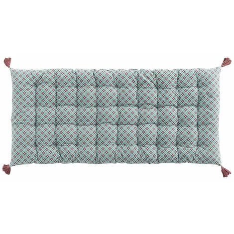 DOUCEUR D'INTÉRIEUR Matelas De Sol + Pompons 60x120 Cm Coton Imprimé Havana Menthe - Vert 2 DOUCEUR D'INTÉRIEUR Matelas De Sol + Pompons 60x120 Cm Coton Imprimé Havana Menthe - Vert – Image 2