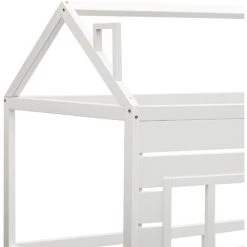 AZKOEESY Lit Cabane 200x90 Cm, Lit D'enfant En Bois Polyvalent Avec Fenêtre De Protection Contre Les Chutes Et Sommier à Lattes, Blanc -Lit enfant Soldes Boutique 58660365 4
