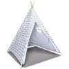 DREMADE DREAMADE Tente Tipi Pour Enfant En Coton Avec Tapis De Sol & Fenêtres, Tente Pour Enfant Avec Sac De Transport, Design Pliable & Cadre En Pin, Pour Maison, Jardin, Camping