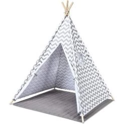 DREMADE DREAMADE Tente Tipi Pour Enfant En Coton Avec Tapis De Sol & Fenêtres, Tente Pour Enfant Avec Sac De Transport, Design Pliable & Cadre En Pin, Pour Maison, Jardin, Camping -Lit enfant Soldes Boutique 58846090 3