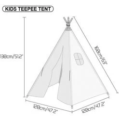 UNHO Tipi Enfant Exterieur Interieur - 120x120x130 Cm - Pour Chambre Garcon Fille - Couleur Zèbre -Lit enfant Soldes Boutique 58971435 5