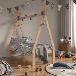 VICCO Lit Pour Enfant „Tipi" 70x140cm Naturel VitaliSpa -Lit enfant Soldes Boutique 59119667 4