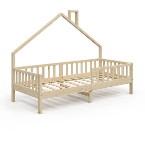 Lit Cabane „Noemi" 200x90cm Nature VitaliSpa 1 Lit Cabane „Noemi" 200x90cm Nature VitaliSpa