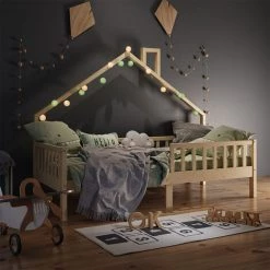 Lit Cabane „Noemi" 200x90cm Nature VitaliSpa 8 Lit Cabane „Noemi" 200x90cm Nature VitaliSpa -Lit enfant Soldes Boutique 59119668 4