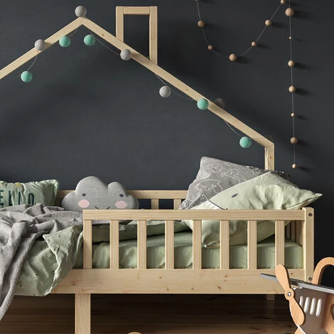 Lit Cabane „Noemi" 200x90cm Nature VitaliSpa 5 Lit Cabane „Noemi" 200x90cm Nature VitaliSpa – Image 5