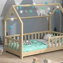 Lit Cabane „Wiki" 80x160cm Nature VitaliSpa -Lit enfant Soldes Boutique 59119836 5