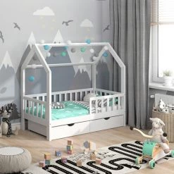 Lit Cabane „Wiki“ 80x160cm Avec 2 Tiroirs VitaliSpa -Lit enfant Soldes Boutique 59119946 4