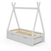 Lit Pour Enfant „Tipi“ 70x140cm Blanc Avec 2 Tiroirs VitaliSpa