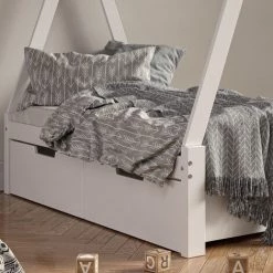 Lit Pour Enfant „Tipi“ 70x140cm Blanc Avec 2 Tiroirs VitaliSpa -Lit enfant Soldes Boutique 59119951 5