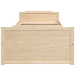 INLIFE Cadre De Lit Avec Tiroirs Bois De Pin Massif 90x200 Cm -Lit enfant Soldes Boutique 59171374 4