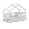 VICCO Lit Cabane „Design“ 160x80cm Blanc Avec Lit D'appoint VitaliSpa