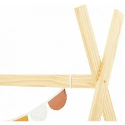 IDIMEX Lit Tipi ELIN Lit Enfant Simple En Bois, 90 X 200 Cm, En Pin Massif à La Finition Naturelle - Naturel -Lit enfant Soldes Boutique 59306425 3