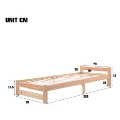 JOORRT Lit Pour Enfant 90 X 200 Cm - En Bois Massif - Avec Tête De Lit Et Sommier à Lattes -Lit enfant Soldes Boutique 59603501 5