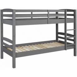 Paris Prix - Lit Superposé En Bois "marius" 90x200cm Gris