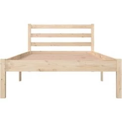 INLIFE Cadre De Lit Bois De Pin Massif 90x190 Cm Simple -Lit enfant Soldes Boutique 59848504 4