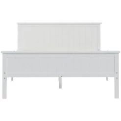 INLIFE Cadre De Lit Blanc Bois De Pin Massif 120x200 Cm -Lit enfant Soldes Boutique 59848565 4