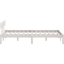 INLIFE Cadre De Lit Blanc Bois De Pin Massif 120x200 Cm -Lit enfant Soldes Boutique 59848731 5