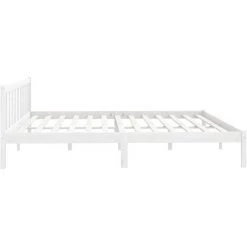 INLIFE Cadre De Lit Blanc Bois De Pin Massif 200x200 Cm -Lit enfant Soldes Boutique 59849071 5