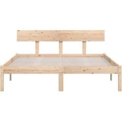 INLIFE Cadre De Lit Bois De Pin Massif 120x200 Cm -Lit enfant Soldes Boutique 59849188 4