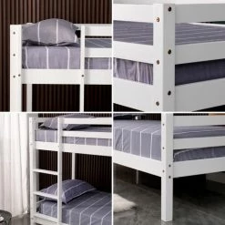 HAPPY GARDEN Lits Superposés Pour Enfants 190x90cm Blanc AMBRE - Blanc -Lit enfant Soldes Boutique 59927379 4