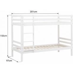 HAPPY GARDEN Lits Superposés Pour Enfants 190x90cm Blanc AMBRE - Blanc -Lit enfant Soldes Boutique 59927379 5