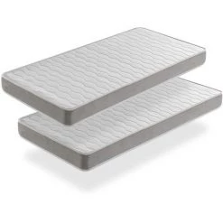 DREAMDI LOT X2 Matelas Mousse 70x190 APOLO, Epaisseur 14 CM,Ergonomique Et Respirant