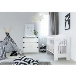 KIDS LITERIE Lit Bébé Nuage 60x120 Blanc - Blanc