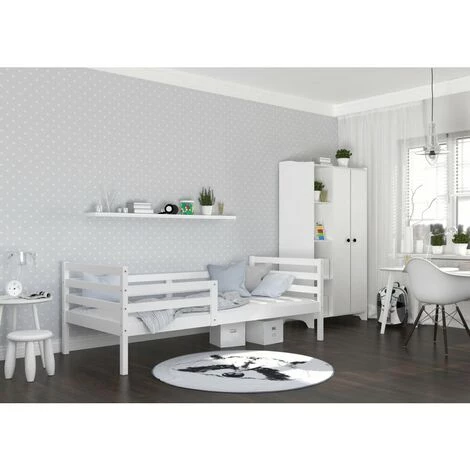 KIDS LITERIE Lit Enfant Mika 90x190 Blanc Livré Avec Sommiers - Blanc 2 KIDS LITERIE Lit Enfant Mika 90x190 Blanc Livré Avec Sommiers - Blanc – Image 2