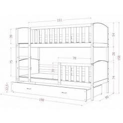 KIDS LITERIE Lit Superposé Tomy 90x190 Blanc - Blanc Livré Avec Sommiers, Tiroir Et Matelas En Mousse De 7cm - Blanc - Blanc -Lit enfant Soldes Boutique 60051728 3