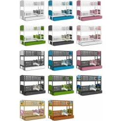 KIDS LITERIE Lit Superposé Tomy 90x190 Blanc - Blanc Livré Avec Sommiers, Tiroir Et Matelas En Mousse De 7cm - Blanc - Blanc -Lit enfant Soldes Boutique 60051728 4