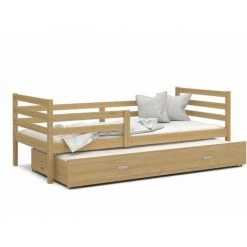 KIDS LITERIE Lit Gigogne Milo 90x190 Pin Pin - Blanc Livré Avec Sommiers, Tiroir Et Matelas En Mousse De 7cm - Pin - Blanc