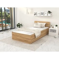 KIDS LITERIE Lit Panama 90x190 - Sommier Inclus Chène - Chène -Lit enfant Soldes Boutique 60051960 3