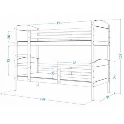 KIDS LITERIE Lit Superposé Mati 90x190 Blanc - Rose Livré Avec Sommiers - Blanc - Rose -Lit enfant Soldes Boutique 60052004 3