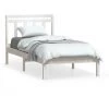 INLIFE Cadre De Lit Blanc Bois De Pin Massif 90x200 Cm