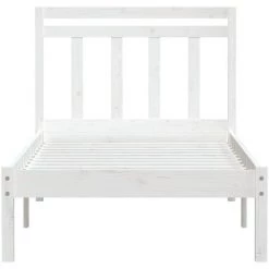INLIFE Cadre De Lit Blanc Bois De Pin Massif 90x200 Cm -Lit enfant Soldes Boutique 60302997 4
