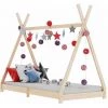 Hommoo Cadre De Lit D'enfant Bois De Pin Massif 80x160 Cm
