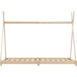 Hommoo Cadre De Lit D'enfant Bois De Pin Massif 90 X 200 Cm -Lit enfant Soldes Boutique 60439769 3